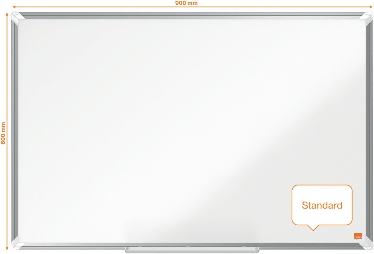 NOBO Magnettafel Whiteboard Premium Plus Melamin nicht magnetisch 900x600mm weiß von NOBO
