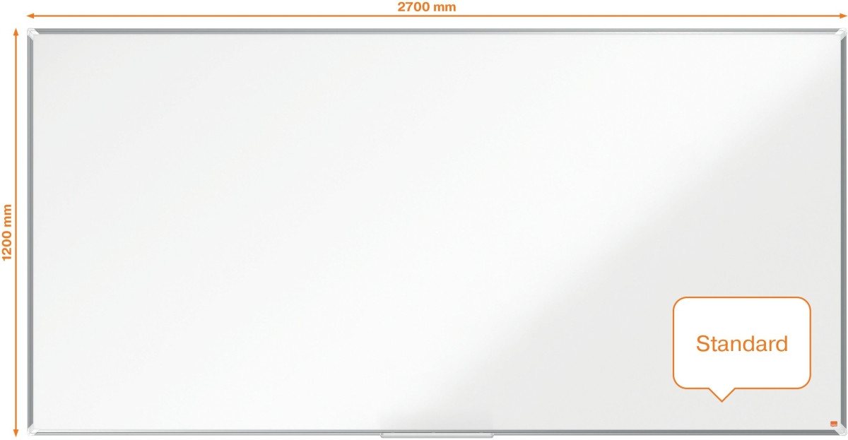 NOBO Magnettafel Whiteboard Premium Plus Stahl magnetisch 2700x1200mm weiß von NOBO