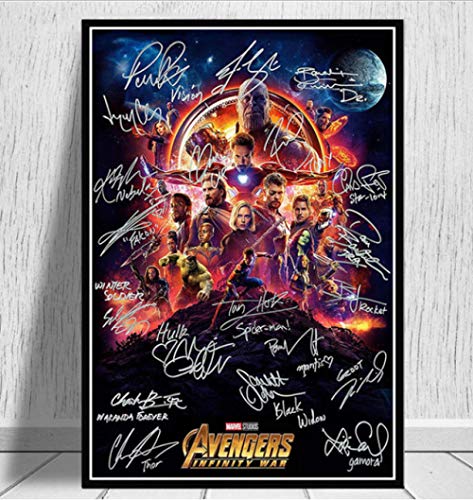 Avengers Endgame Signed Movie Superhelden Collage Poster Drucke Ölgemälde Kunst Wandbilder Für Wohnzimmer Home Decor 50 * 70Cm No Frame von NOBRAND
