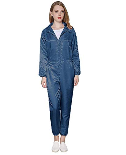 Waschbarer, wiederverwendbarer Schutzanzug mit Kapuze, für Damen und Herren, antistatisch, staubdicht, mit elastischem Bündchen, Reißverschluss vorne, Übergröße, XXXL, navy, 1 von NOBRAND