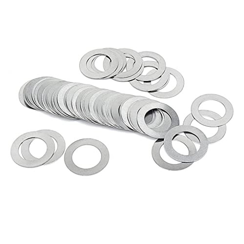 NOBRIM 50 Stück DIN988 304 Edelstahl ultradünne Flache Unterlegscheibe M2 M3 M4 M5 M6 M7 M8 Flache Präzisions-Einstellscheibe Dichtungsscheibe 0,1/0,2/0,3 mm von NOBRIM