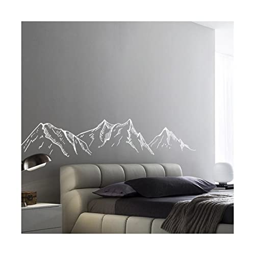 NOBRIM Wandtattoos Wandtattoo Berge Silhouette Wandbilder Aufkleber für Wohnzimmer Mordern Raumdekoration Abziehen und Aufkleben Wandtattoos Fensteraufkleber für Familie Home Decor von NOBRIM