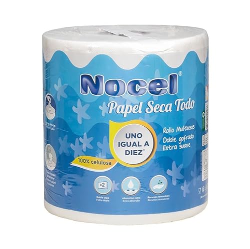 Küchenpapier. Küchenpapierrolle. 1 Rolle = 10 Rollen. 70 Meter. Durchmesser 207 cm. PACKUNG 6 Rollen. Weißes Küchenpapier. 100% Frischfaser. Doppelschicht. Große Küchenpapierrolle. Mehrzweckrolle. von NOCEL