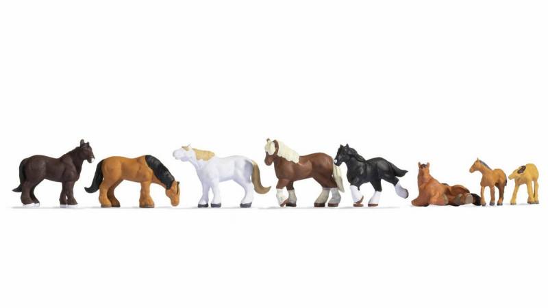 NOCH Dekofigur NOCH® Kaltblutpferde, handkolorierte Tierfiguren von NOCH