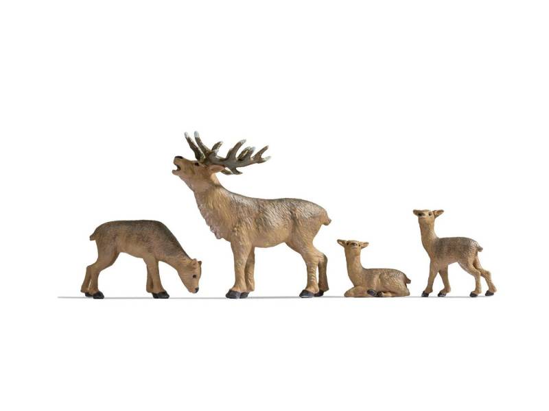 NOCH Dekofigur Hirsche, Modellfiguren für Spurweite 0, 4er-Set ha von NOCH