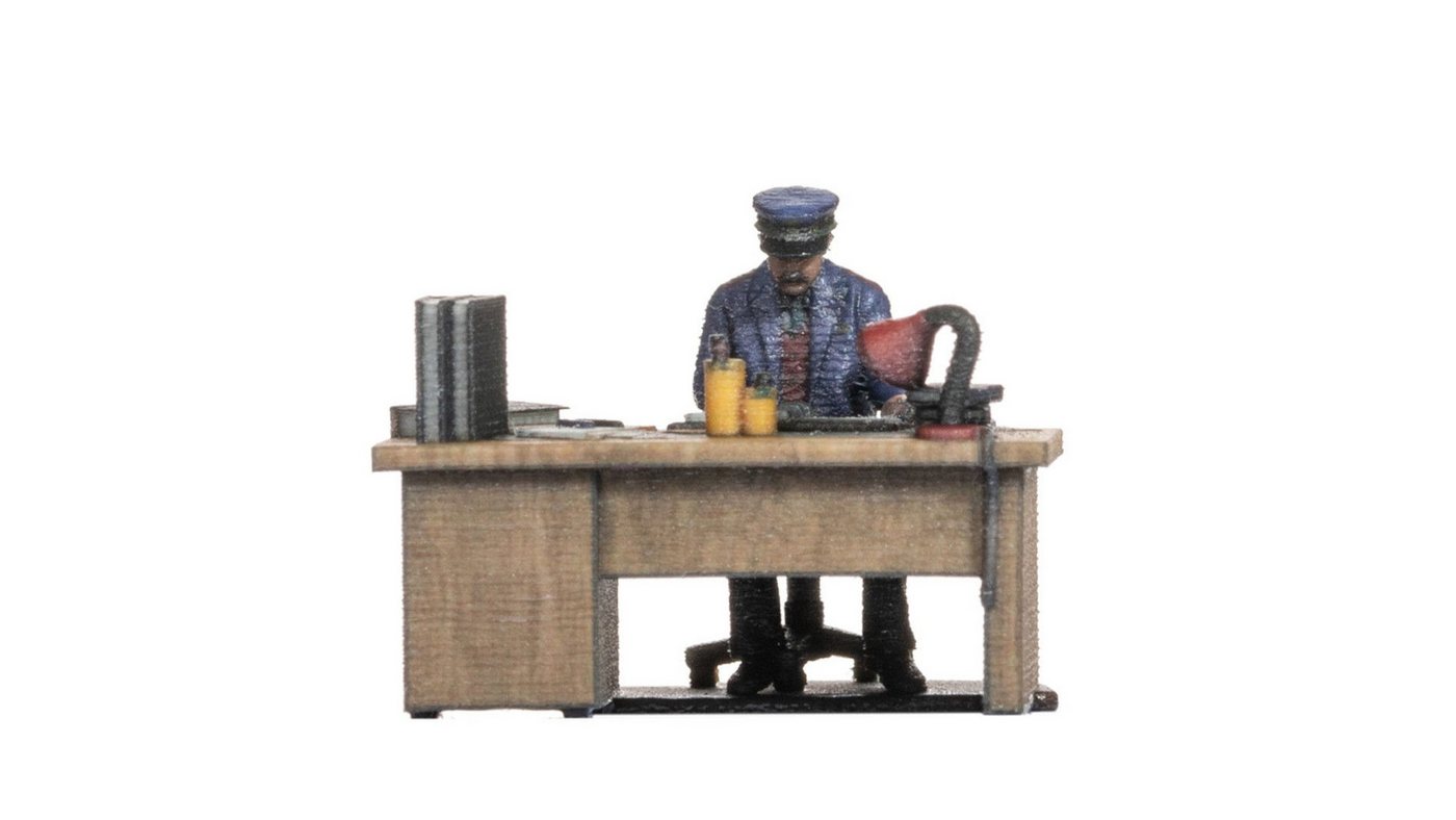 NOCH Dekofigur NOCH H0 Bahnbeamter am Schreibtisch, Modellbau Fig von NOCH