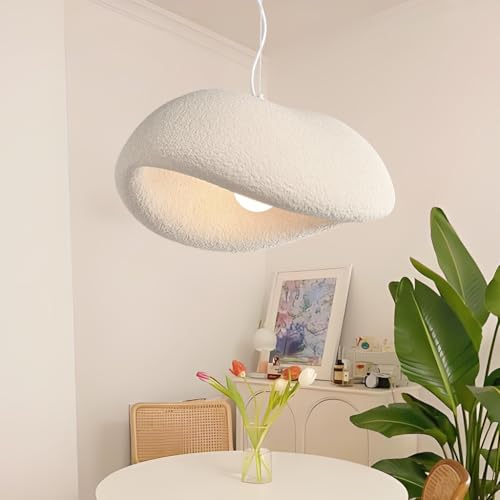 NOCHX Japanische Wabi Sabi Stil Pendelleuchte E27 Polyethylen Material Hängeleuchten Moderne Kreative Höhenverstellbare Hängelampe Geeignet Für Wohnzimmer Esszimmer Küche(Blaiken Brown,60cm) von NOCHX