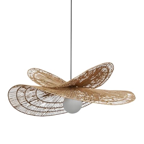 NOCHX Kreativer Moderner Stil Pendelleuchte Handgefertigte Weben Pendelleuchten Wabi Sabi Stil Höhenverstellbarer Hängeleuchte Geeignet Für Schlafzimmer Wohnzimmer Esszimmer(60cm) von NOCHX