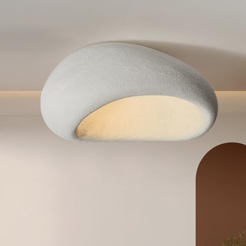 NOCHX Moderne einfache Deckenleuchte Deckeneinbauleuchte Wabi-sabi Japanische dekorative Deckenleuchte E27 Sockel Kreative Deckenleuchte für Schlafzimmer Wohnzimmer Bar (ohne Birne)(40CM) von NOCHX
