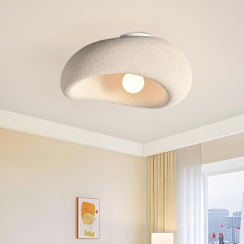 NOCHX Wabi Sabi Stil Moderne Deckenleuchte E27 Hochdichte Polystyrol Deckenleuchten Handgefertigte Skulptur Kronleuchter Deckenleuchte Für Wohnzimmer Schlafzimmer Esszimmer(Blaiken Brown,50cm) von NOCHX