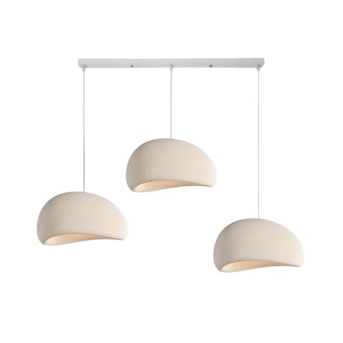 NOCHX Wabi Sabi Stil Moderne Pendelleuchte 3 Licht E27 Polyethylen Material Hängeleuchte Höhenverstellbare Hängende Hängeleuchten Für Küche Insel Esszimmer Schlafzimmer Villa ﻿(Blaiken Brown-A) von NOCHX