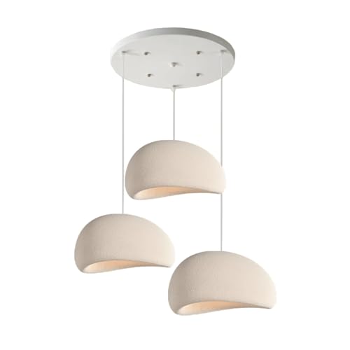 NOCHX Wabi Sabi Stil Moderne Pendelleuchte 3 Licht E27 Polyethylen Material Hängeleuchte Höhenverstellbare Hängende Hängeleuchten Für Küche Insel Esszimmer Schlafzimmer Villa ﻿(Blaiken Brown-B) von NOCHX