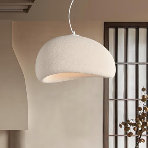 NOCHX Wabi Sabi Stil Pendelleuchte E27 Base Polystyrol Hängeleuchte Moderne Kreative Und Einfache Höhenverstellbare Hängende Lichter Geeignet Für Wohnzimmer Esszimmer Küche(Blaiken Brown,50cm) von NOCHX