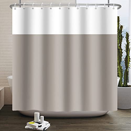 NODATE Duschvorhang 200x220 cm Khaki Shower Curtains Khaki 3D Duschvorhang Antischimmel Weiss Wasserdicht Textil Waschbar Duschvorhänge für Badezimmer Badewannen von NODATE