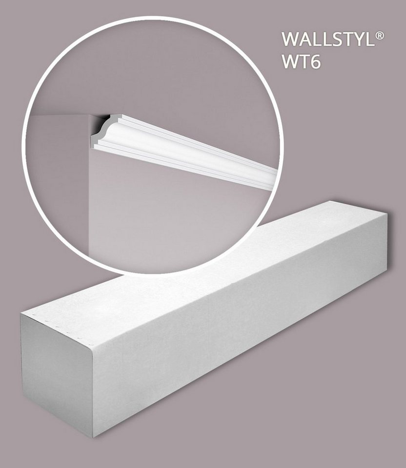 NOËL & MARQUET by nmc Deckenprofil NMC WT6-box WALLSTYL Eckleisten 1 Karton SET 37 Stuckleisten 74 m (1 Karton SET, 37-St., Eckleisten Stuckleisten), weiß, vorgrundiert von NOËL & MARQUET by nmc