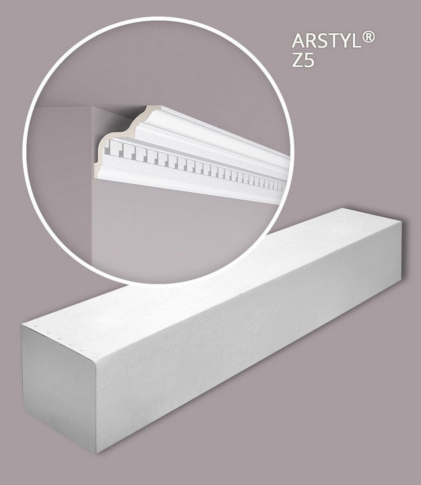 NOËL & MARQUET by nmc Deckenprofil Z5-box (1 Karton SET, 16-St., Eckleisten Stuckleisten), weiß, vorgrundiert von NOËL & MARQUET by nmc
