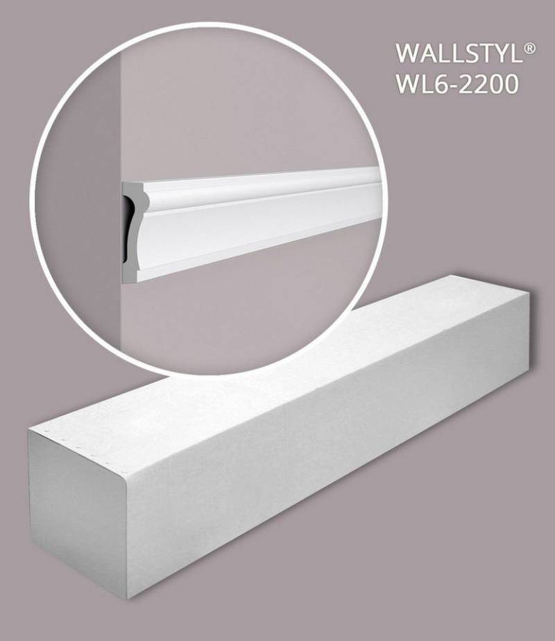 NOËL & MARQUET by nmc Zierleiste WL6-2200-box, kleben, Extrudiertes Polystyrol (HDPS), 1 Karton SET, 20-St., Türumrandungen Wandleisten Zeitlos / Klassisch, weiß, vorgrundiert von NOËL & MARQUET by nmc