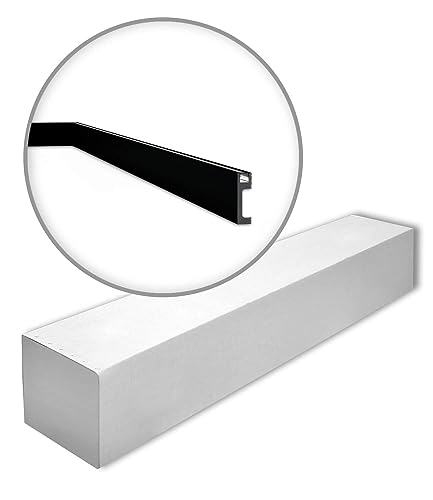 IL10 BLACK WALLSTYL Lichtleisten - 14 Stk. (28 m) - 80 x 23 x 2000 mm - NOËL & MARQUET - eine Marke von NMC - Extrudiertes Polystyrol mit hoher Dichte von NOEL & MARQUET