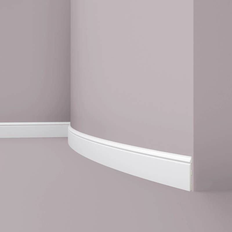 NOEL & MARQUET NMC FL1 Flex WALLSTYL Flexible Sockelleiste Zierleiste Stuckleiste 2 m 200 cm x 1,3 cm x 8 cm Weiß von NOEL & MARQUET