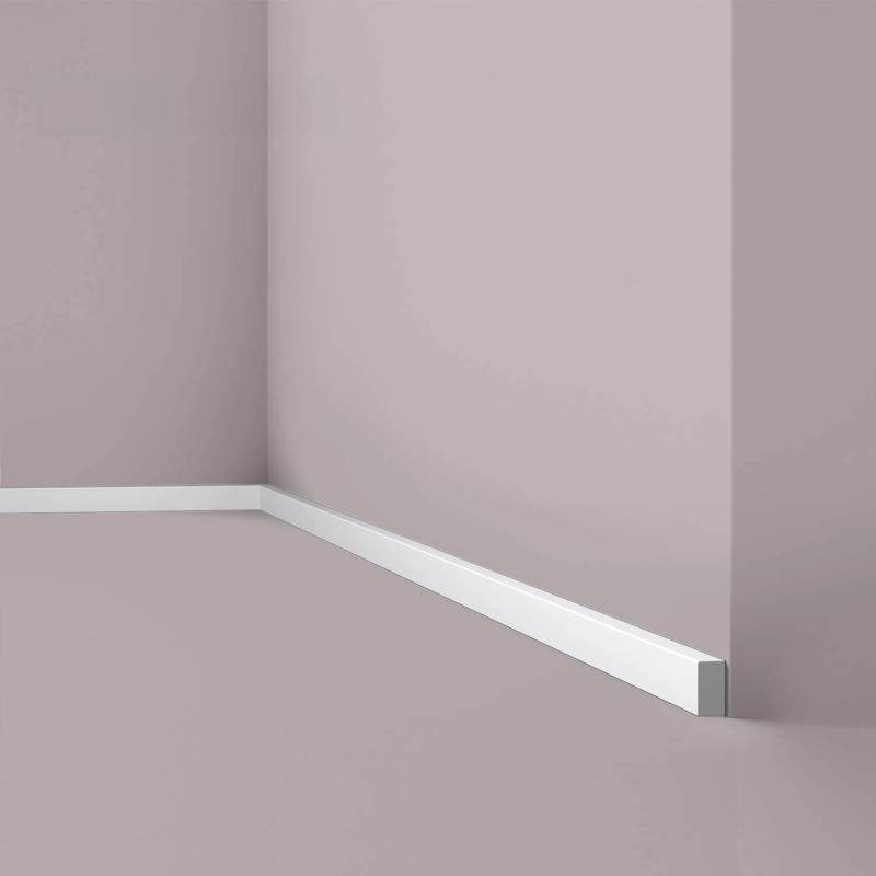 NOEL & MARQUET NMC FL15 WALLSTYL Sockelleiste Fußleiste Zierleiste Stuckleiste 2 m 200 cm x 1 cm x 1,8 cm Weiß von NOEL & MARQUET