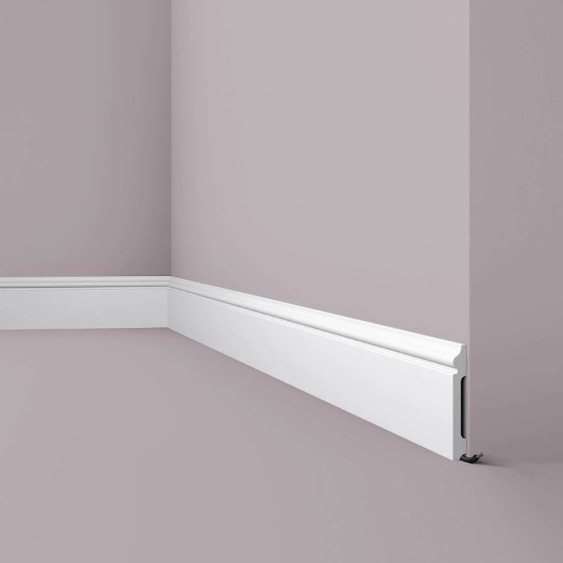NOEL & MARQUET NMC FL2 WALLSTYL Sockelleiste Zierleiste Stuckleiste 2 m 200 cm x 1,5 cm x 12 cm Weiß von NOEL & MARQUET
