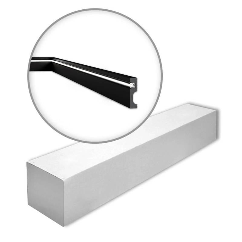 NOEL & MARQUET NMC IL11 Black-Box WALLSTYL Sockelleisten 1 Karton Set 13 Stuckleisten 26 m Schwarz von NOEL & MARQUET