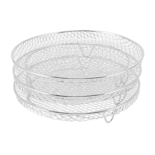 3 Stück Luftfritteusen-Dörrgestelle, Stapelbare Dörrgestelle, Lebensmittelechter Edelstahl, Obst, Fleisch, Dehydrierung, Luftfritteusen-Gestell für Luftfritteusen von NOENNULL