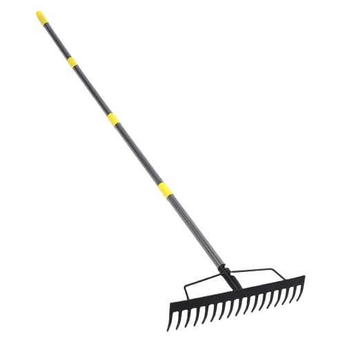 NOENNULL 16 -zeitlich Schwerer Gartenrake - 54 "Metall -Bogenrake Zum Nivellieren des Bodens, Zum Löschen von Unkraut & Stroh, Multifunktionalem Rasen und Landschaftswerkzeug mit NOENNULL 16 -zeitlich Schwerer Gartenrake - 54 "Metall -Bogenrake Zum Nivellieren des Bodens, Zum Löschen von Unkraut & Stroh, Multifunktionalem Rasen und Landschaftswerkzeug mit von NOENNULL