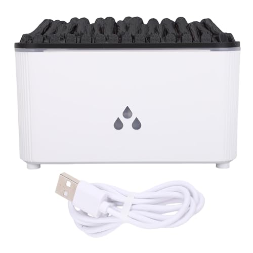 NOENNULL 160 Ml Luftbefeuchter, ätherischer Öldiffusor -Luftbefeuchter mit 7 Farben Leichter Ruhiger Kamin Feuer Diffusor Cooler Nebel -Luftbefeuchter für Home Schlafzimmerbüro (Weiß) von NOENNULL