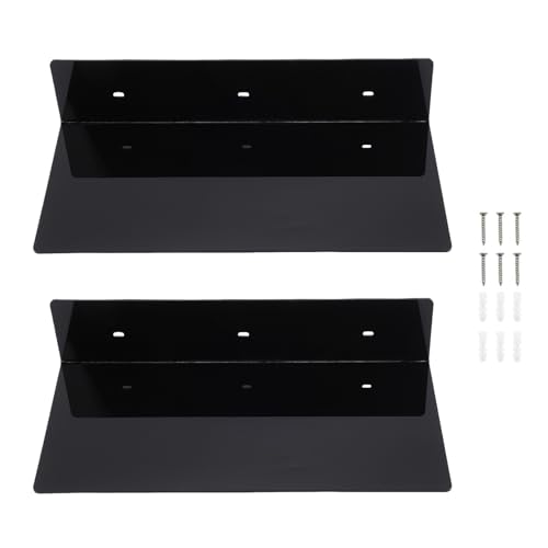 NOENNULL 2 PCs Acryl -schwimmende Bücherregal, Wandschwimmende Regale Schwarz, Wandmontierte Lagerung Acryl -Schelf -Organizer für Badezimmer Schlafzimmer Wohnzimmer, Einfach zu (Schwarz) von NOENNULL