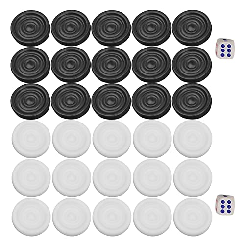 NOENNULL 22mm Backgammon -Stücke Set - 30 Plastik -Checker -Chips in Schwarz und Weiß für Brettspiel, Kinder Kinderpädagogische Spielzeug, Ersatzteile für Klassisches Familienspiel NOENNULL 22mm Backgammon -Stücke Set - 30 Plastik -Checker -Chips in Schwarz und Weiß für Brettspiel, Kinder Kinderpädagogische Spielzeug, Ersatzteile für Klassisches Familienspiel von NOENNULL