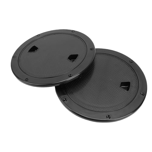 NOENNULL 2pcs Marine Deck Cover, 8 -Zoll -Bootsdeck -Plattenabdeckung Zur Inspektionsdeckplatte mit Abnehmbarer Abdeckung Antislip Ausgezeichneter Gummi -Versiegelungsinspektionsabdeckung (Schwarz) von NOENNULL