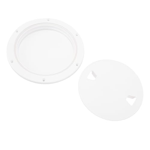 NOENNULL 2pcs Marine Deck Cover, 8 -Zoll -Bootsdeck -Plattenabdeckung Zur Inspektionsdeckplatte mit Abnehmbarer Abdeckung Antislip Ausgezeichneter Gummi -Versiegelungsinspektionsabdeckung (Weiß) von NOENNULL