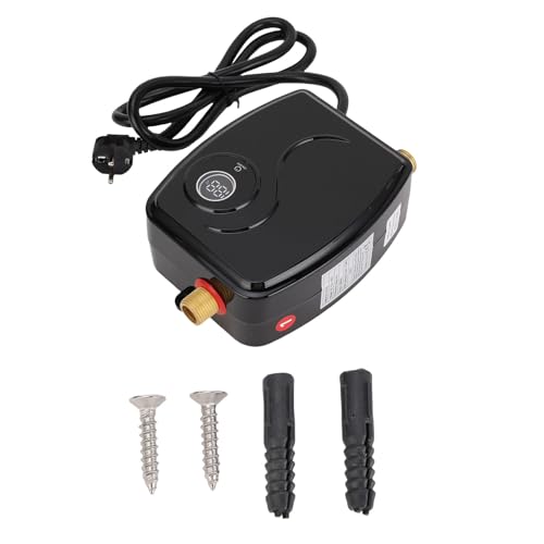 NOENNULL 3000W Mini Warmwasserbereiter Touchscreen Elektrische Heizung mit Messingeinlass und Auslass für Küche, Wohnung, Bad, Wohnmobil, Geeignet für Verschiedene (EU -Stecker 220 V) von NOENNULL