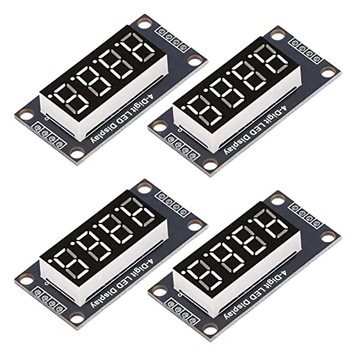 NOENNULL 4 Sets Digital Tube Display Module LED 4 Digit 7 Segment 0.36 TM1637 Drive Chip (White MRA110A) von NOENNULL
