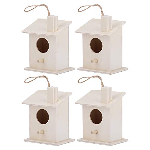 NOENNULL 4 Stück Vogelhäuschennester mit Weicher Textur, Innovative Holzdekoration mit Plataneholz, Hängendes Seil, Geeignet für den Gartenhof NOENNULL 4 Stück Vogelhäuschennester mit Weicher Textur, Innovative Holzdekoration mit Plataneholz, Hängendes Seil, Geeignet für den Gartenhof von NOENNULL