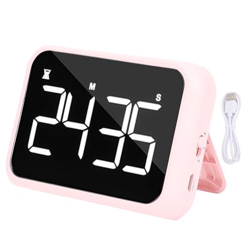 NOENNULL Digital Digital Battery Digital Kitchen Timer -Digital -Küchenanzeige mit LED -Anzeige, Helligkeit und Einstellbar (Rosa) von NOENNULL