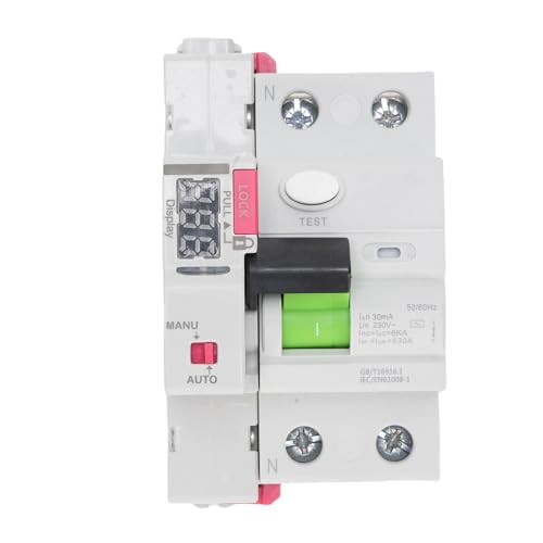 NOENNULL Miniatur -Leistungsschalter RCCB Circuit Breaker Ruhestrom Erde Leckage Circuit Breaker 2p RCD Typ A mit Digitalem Display Automatische Reset für Wechselrichter, EV (40a) von NOENNULL