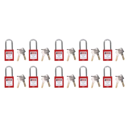 NOENNULL Sicherheitssperrvorhängeschloss, 10 PCs Vorhängeschloss mit 20 Tasten, Red Lockout -Tagout Sicherheitsvorhängeschock -Sperr -Tag -Out -Schlösser mit Automatischem Pop -up NOENNULL Sicherheitssperrvorhängeschloss, 10 PCs Vorhängeschloss mit 20 Tasten, Red Lockout -Tagout Sicherheitsvorhängeschock -Sperr -Tag -Out -Schlösser mit Automatischem Pop -up von NOENNULL