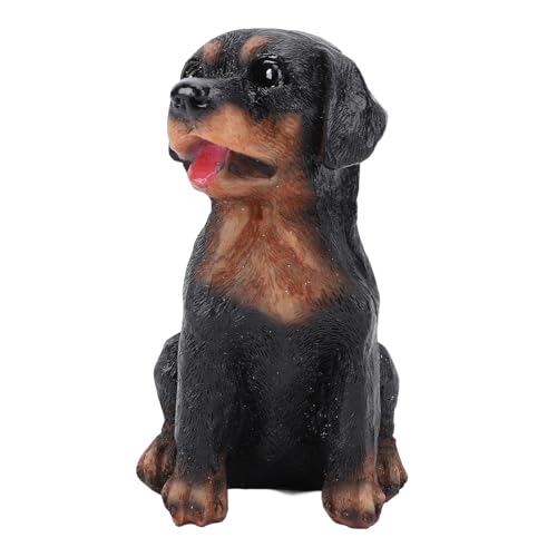 NOENNULL Sitting Dog Statue Hund Harz Entzückende Sitzende Hund Figur Desktop Statue Ornament für Schlafzimmer Balkonen Bücherregale Dekorativ von NOENNULL