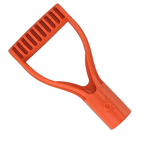 NOENNULL Spatenstiel aus Kunststoff, 32 Mm Innendurchmesser, D-Griff, Schaufelstiel, Ersatz für Schneeschaufel, Grabrechen (Orange) von NOENNULL