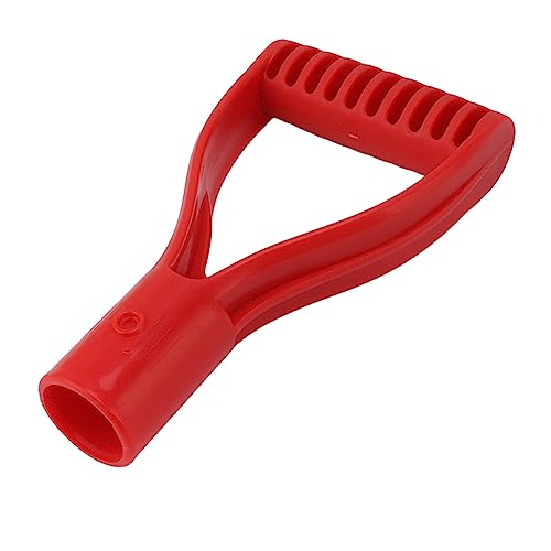 NOENNULL Spatenstiel aus Kunststoff, 32 Mm Innendurchmesser, D-Griff, Schaufelstiel, Ersatz für Schneeschaufel, Grabrechen (Rot) von NOENNULL