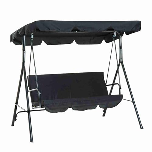 NOENNULL Swing -Sitzabdeckung, Regenschutz und Beschützer Im Freien, Langlebige Stoff, Universelle Passform für Veranda -Schaukeln, Terrassenstühle und Gartenmöbel (Schwarz) von NOENNULL