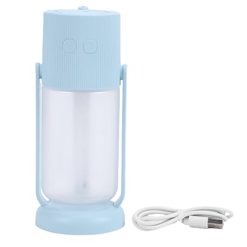 NOENNULL Tragbarer Mini -Luftbefeuchter, Kleiner Cooler Nebel -Luftbefeuchter mit Ambiente Licht für Autoreisen, 2 Nebelmodi, 260 Ml (Blau) von NOENNULL