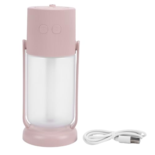 NOENNULL Tragbarer Mini -Luftbefeuchter, Kleiner Cooler Nebel -Luftbefeuchter mit Ambiente Licht für Autoreisen, 2 Nebelmodi, 260 Ml (Rosa) von NOENNULL