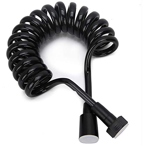 Spring Flexibler Duschschlauch, ABS Flexibler Teleskop-Brauseschlauch, Badezimmer Spirale Flexibler Brauseschlauch Handbrause oder WC Bidet Sprüher, 2M Schwarz von NOENNULL