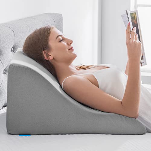 NOFFA Lesekissen für Bett und Sofa - Memory Schaum Keilkissen - Ergonomisches Rückenlehne Kopfkissen - Perfekt für Rückenunterstützung beim Entspannen, Spielen, Lesen oder Fernsehen - Breit von NOFFA