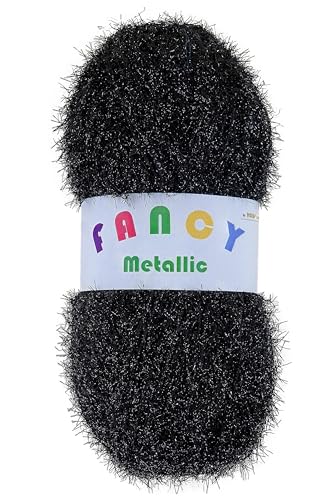 Fancy Metallic auf 100 Gramm Knäuel in verschiedenen Farben (Schwarz) von NOGA EFFEKTGARN GmbH