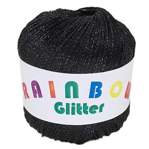 NOGA EFFEKTGARN GmbH - Glitzer Bändchengarn zum Häkeln und Stricken, Schwarz, 25 Gramm, 100 Meter, 80% Viskose, 20% Polyester metallisiert NOGA EFFEKTGARN GmbH - Glitzer Bändchengarn zum Häkeln und Stricken, Schwarz, 25 Gramm, 100 Meter, 80% Viskose, 20% Polyester metallisiert von NOGA EFFEKTGARN GmbH
