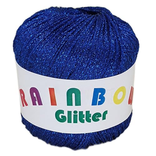 Rainbow Glitter - Glitzer-Bändchengarn auf 25 Gramm Knäuel (Blau) von NOGA EFFEKTGARN GmbH